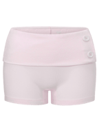 Whimsy Doll Cotton Polka Active Fold Over Shorts(Pink)