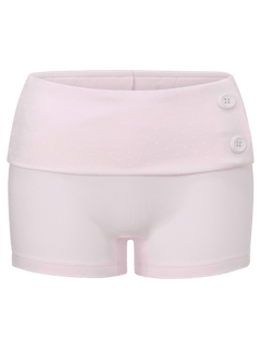 Whimsy Doll Cotton Polka Active Fold Over Shorts(Pink)