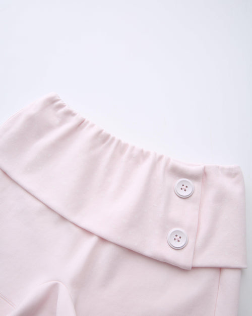 Whimsy Doll Cotton Polka Active Fold Over Shorts(Pink)