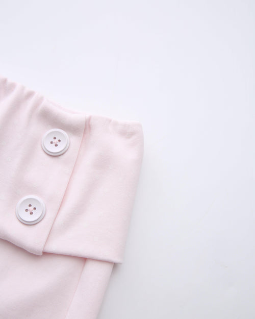 Whimsy Doll Cotton Polka Active Fold Over Shorts(Pink)
