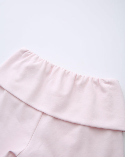Whimsy Doll Cotton Polka Active Fold Over Shorts(Pink)