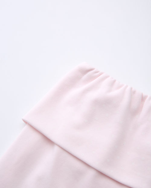 Whimsy Doll Cotton Polka Active Fold Over Shorts(Pink)
