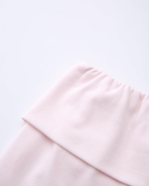 Whimsy Doll Cotton Polka Active Fold Over Shorts(Pink)