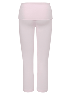 Whimsy Doll Cotton Polka Active Fold Over Capri Pants(Pink)