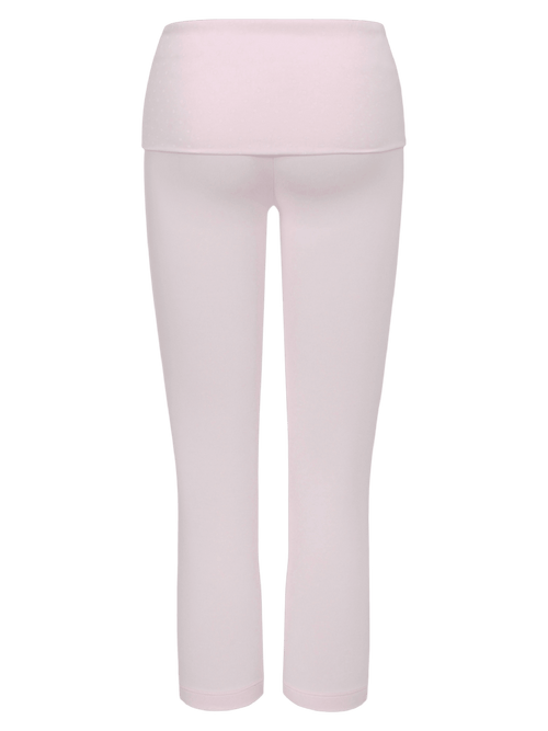 Whimsy Doll Cotton Polka Active Fold Over Capri Pants(Pink)