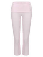 Whimsy Doll Cotton Polka Active Fold Over Capri Pants(Pink)