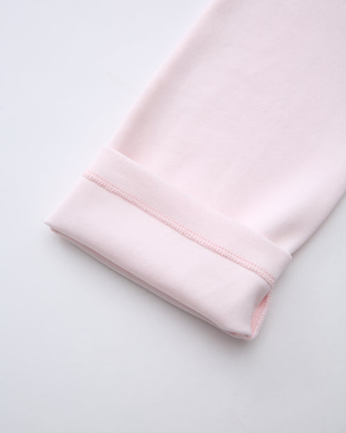 Whimsy Doll Cotton Polka Active Fold Over Capri Pants(Pink)