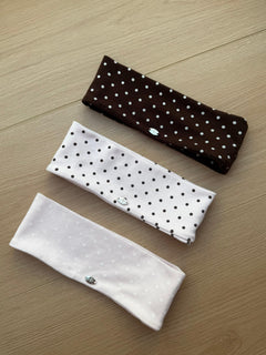 Whimsy Doll Cotton Polka Active Headband(Brown)
