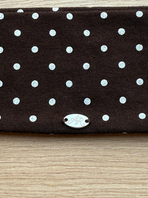 Whimsy Doll Cotton Polka Active Headband(Brown)