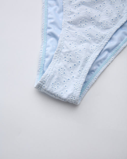 Coquette Cotton Eyelet Bikini Bottom (Baby Blue)