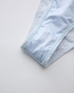 Coquette Cotton Eyelet Bikini Bottom (Baby Blue)