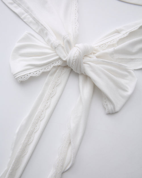 Whimsy Doll Pilates Wrap Cardigan(White)