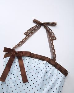 Dolly Polka Dot Dress+ Petticoat (Baby Blue)