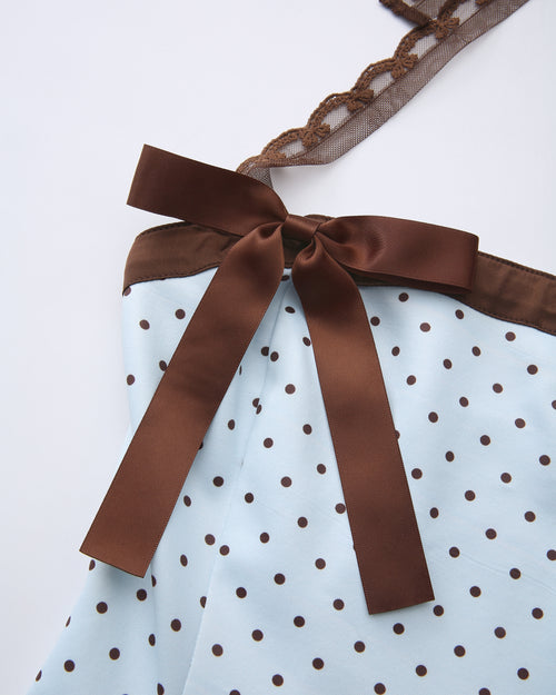 Dolly Polka Dot Dress+ Petticoat (Baby Blue)