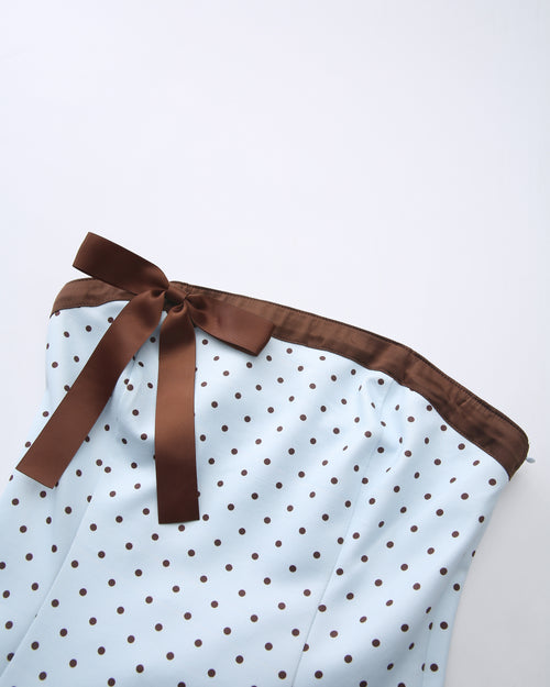 Dolly Polka Dot Dress+ Petticoat (Baby Blue)