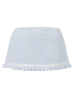 Sweetheart Cotton Polka Dot Pointelle Skirt (Baby Blue)