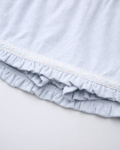 Sweetheart Cotton Polka Dot Pointelle Skirt (Baby Blue)
