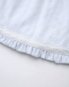 Sweetheart Cotton Polka Dot Pointelle Skirt (Baby Blue)