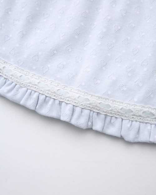 Sweetheart Cotton Polka Dot Pointelle Skirt (Baby Blue)