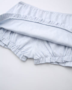 Sweetheart Cotton Polka Dot Pointelle Skirt (Baby Blue)