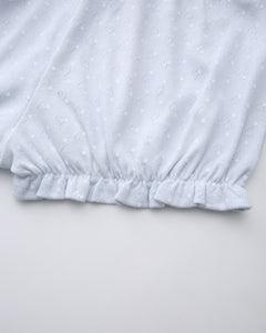 Sweetheart Cotton Polka Dot Pointelle Skirt (Baby Blue)