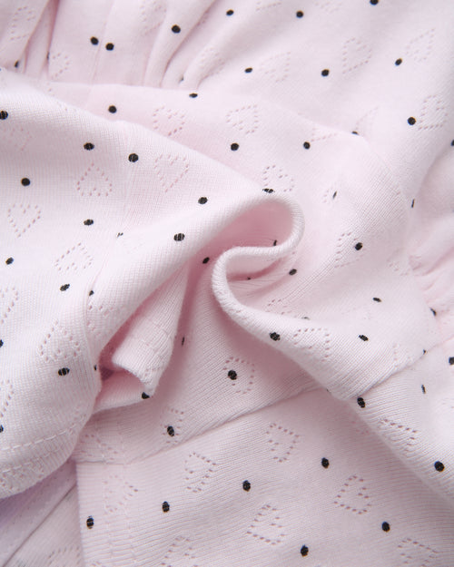 Sweetheart Cotton Polka Dot Pointelle Set (Pink)