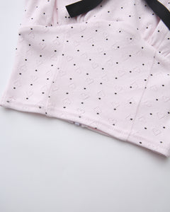Sweetheart Cotton Polka Dot Pointelle Set (Pink)