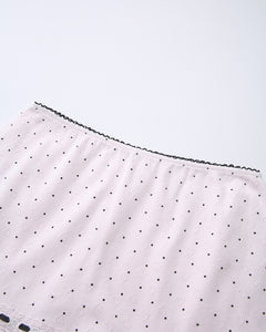 Sweetheart Cotton Polka Dot Pointelle Skirt (Pink)