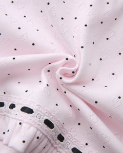 Sweetheart Cotton Polka Dot Pointelle Skirt (Pink)