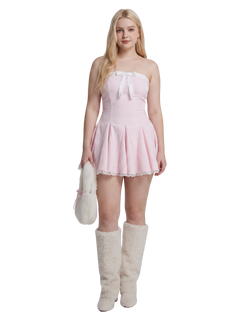 Dolly Polka Dot Dress + Petticoat (Pink)