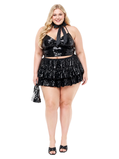 Onyx Fairy Dust Sequin Matching Set (Black)