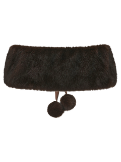 Sugar Pom Fur Pullover Stretchy Shoulder Cape (Brown)