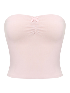 Pilate Princess Ruched Tube Top(Rose Pink)