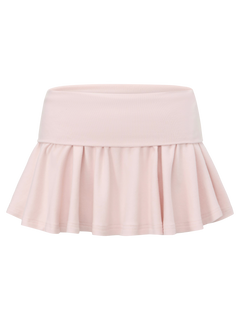 Pilate Princess fold over flare mini skirt in rose pink by Angel Ruche, photo 2