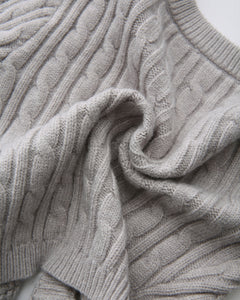 Lovergirl Tie Front Cable Knit Cardigan (Grey)