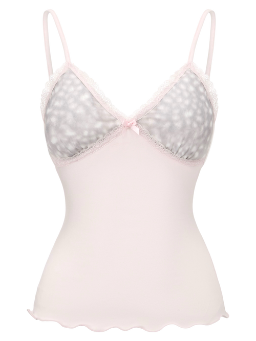 Snow Deer Print Chiffon Cotton Cami(Grey)