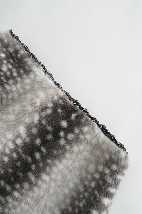 My True Form Fawn Set- Black (Fur Bolero + Skirt Set) - Angel Ruche