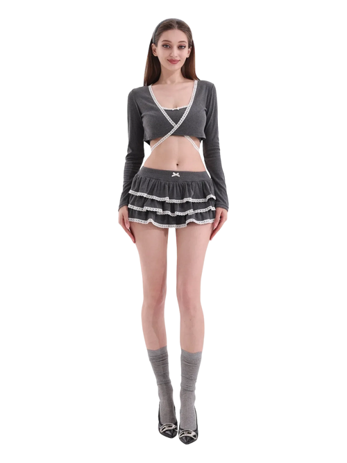 Ballerina Bliss Bralette (Grey) - Angel Ruche