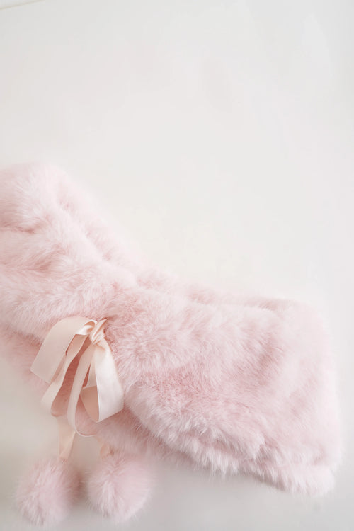 Sugar Pom Fur Pullover Stretchy Shoulder Cape (Pink) - Angel Ruche