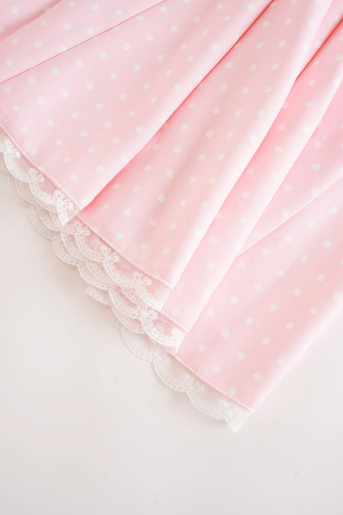 Dolly Polka Dot Dress + Petticoat (Pink) - Angel Ruche