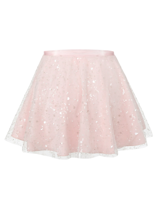 Pirouette Babydoll Wrap Skirt (Sequin Pink)