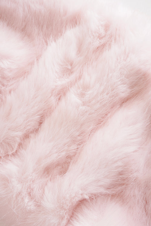Sugar Pom Fur Pullover Stretchy Shoulder Cape (Pink)
