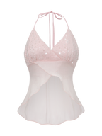 Pirouette Babydoll Wrap Top (Sequin Pink)