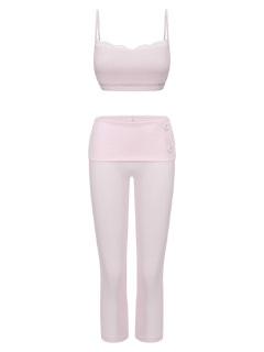 Whimsy Doll Cotton Polka Active Bralette(Pink)