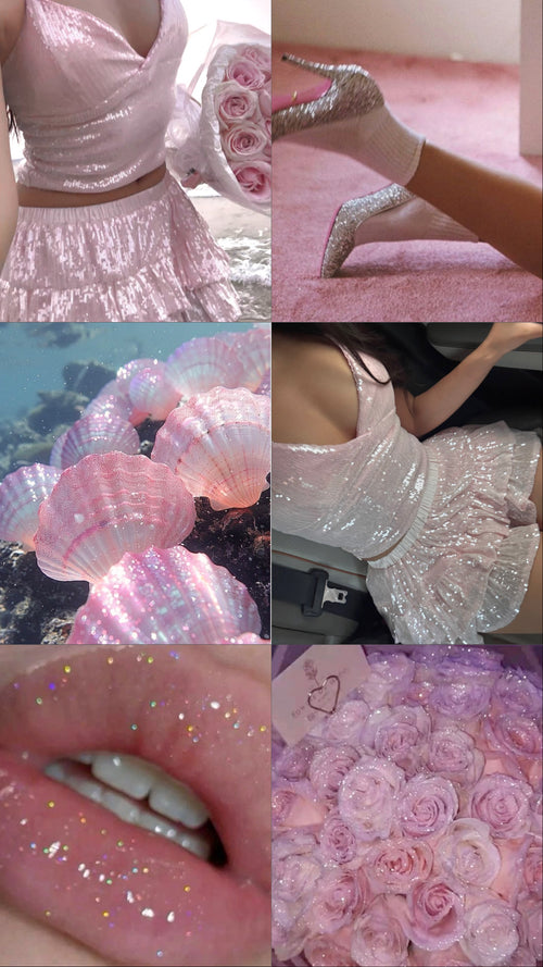 Rosette Fairy Dust Sequin Matching Set (Pink)