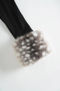 My True Form Fawn Fur Bolero Cardigan (Black) - Angel Ruche