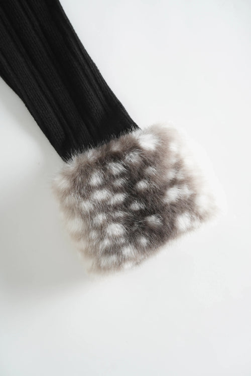 My True Form Fawn Fur Bolero Cardigan (Black) - Angel Ruche