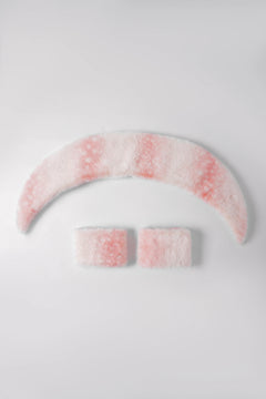 My True Form Fawn Fur Collar + Cuff Set (Pink) - Angel Ruche