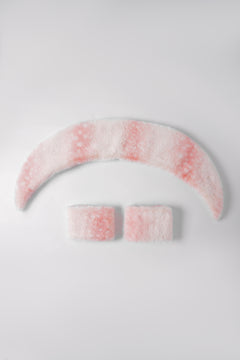 My True Form Fawn Fur Collar + Cuff Set (Pink)