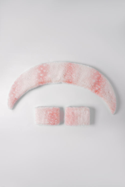 My True Form Fawn Fur Collar + Cuff Set (Pink)